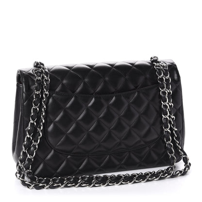 Chanel Lambskin Quilted Jumbo Double Flap Black 3 of 10