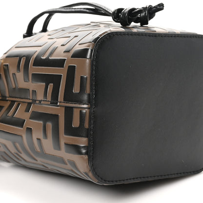 Fendi Vitello Liberty F is Fendi Bi-Color FF 1974 Embossed Mini Mon Tresor Bucket Bag Maya Black 9 of 10