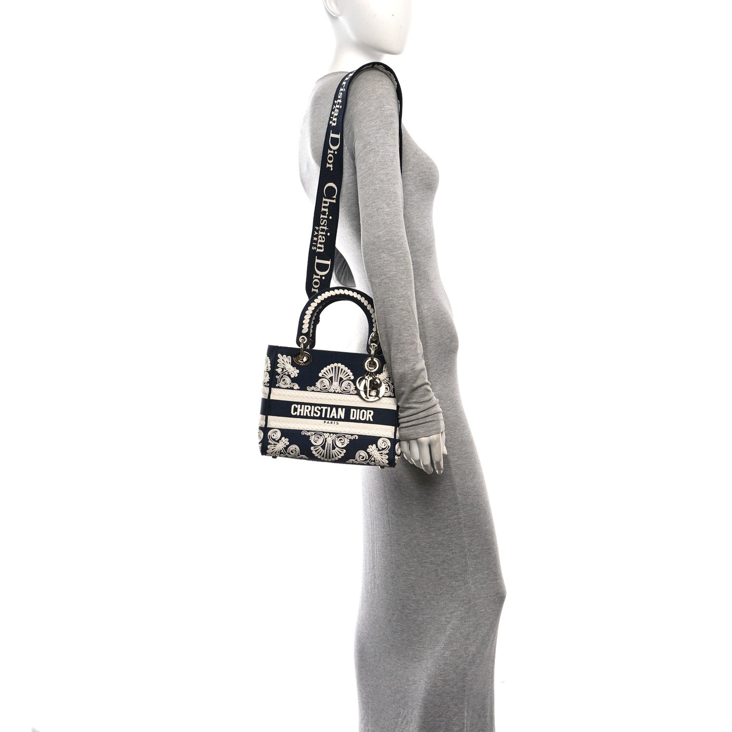 Embroidered Cornely Medium Lady D-Lite Blue White