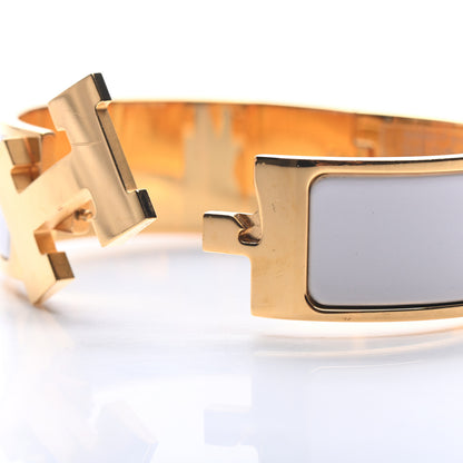 Hermes Enamel Wide Clic Clac H Bracelet GM White 5 of 6