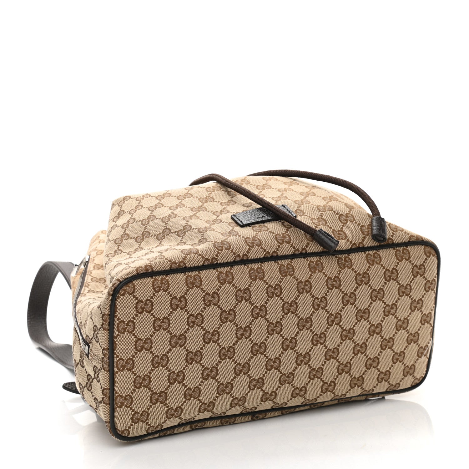 Gucci Monogram Dollar Calfskin O Drawstring Backpack Beige Ebony Testa di Moro Dark Chocolate 4 of 12