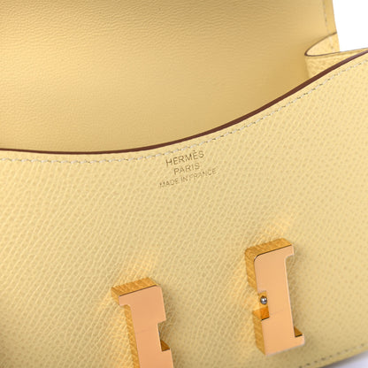Hermes Epsom Constance Slim Wallet Jaune Poussin 6 of 8
