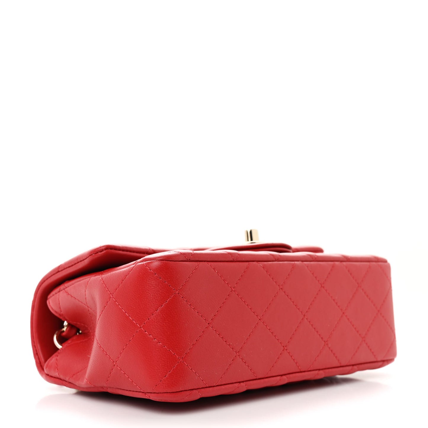 Lambskin Quilted Mini Rectangular Flap Red