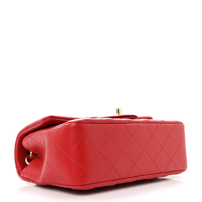 Chanel Lambskin Quilted Mini Rectangular Flap Red 4 of 10