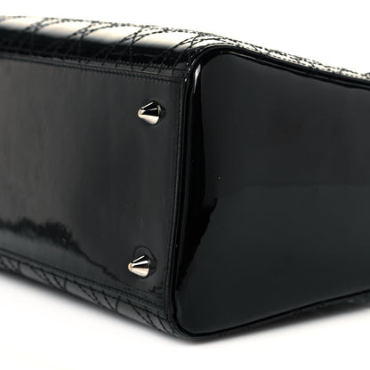 Christian Dior Patent Cannage Stitched Medium Lady Dior Black 10 of 13