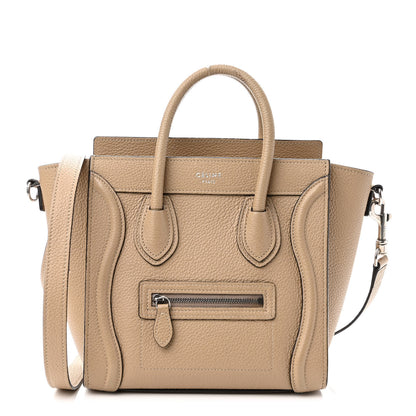 Celine Drummed Calfskin Nano Luggage Dune 1 of 17