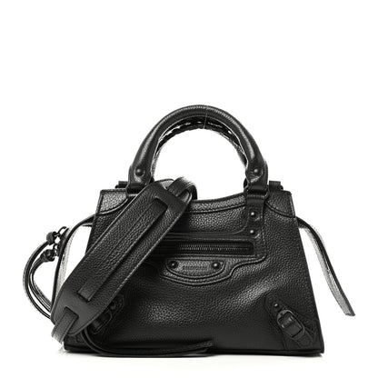 Balenciaga Grained Calfskin Neo Classic Black Hardware Mini City Black 1 of 9