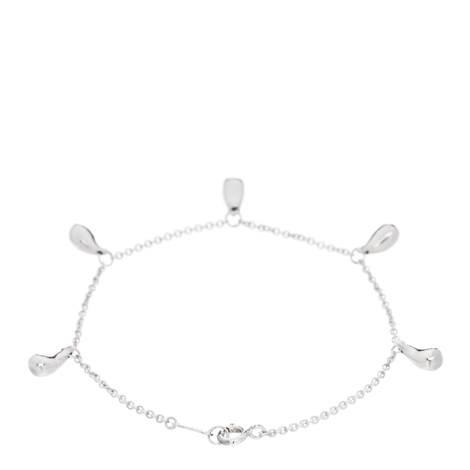 Tiffany Sterling Silver Elsa Peretti Five Station Teardrop Bracelet 2 of 4