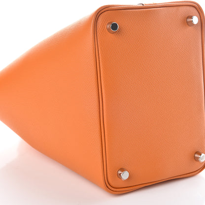 Hermes Epsom Tressage De Cuir Picotin Lock 18 PM Abricot Rose Azalee Gold 5 of 10