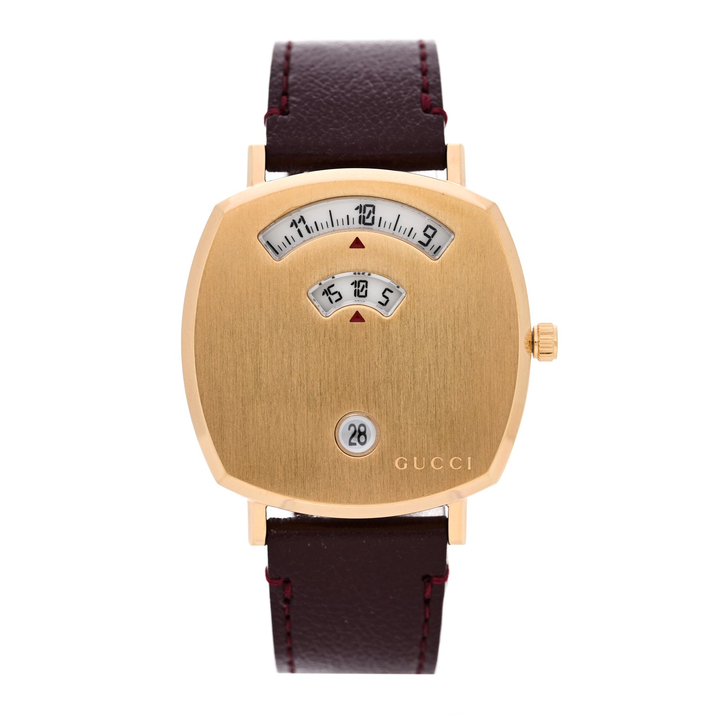 Stainless Steel Alligator 35mm Grip Quartz Watch Burgundy