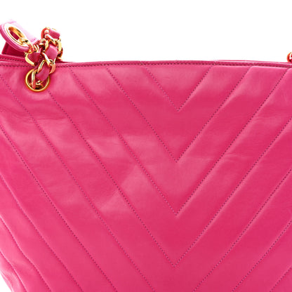 Chanel Lambskin Chevron Quilted Shoulder Bag Pink 16 of 18