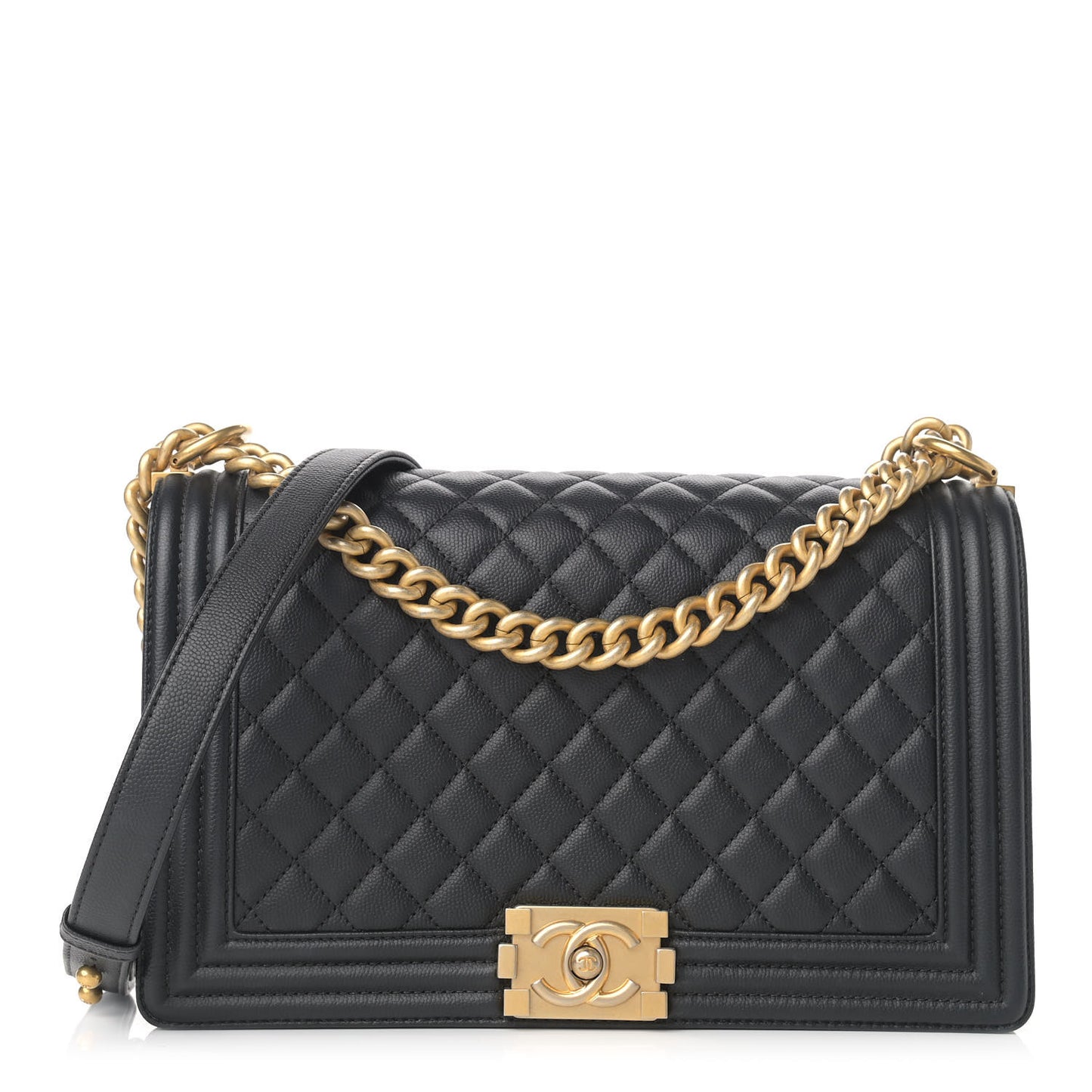 Caviar Quilted New Medium Boy Flap Black