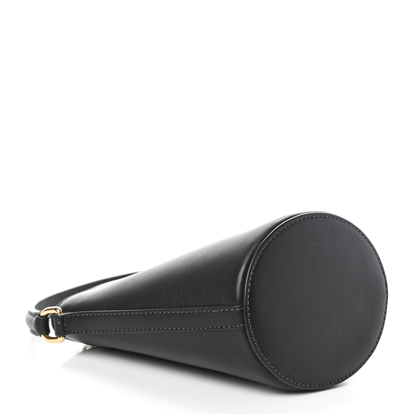 Vitello Top Handle Bucket Bag Black