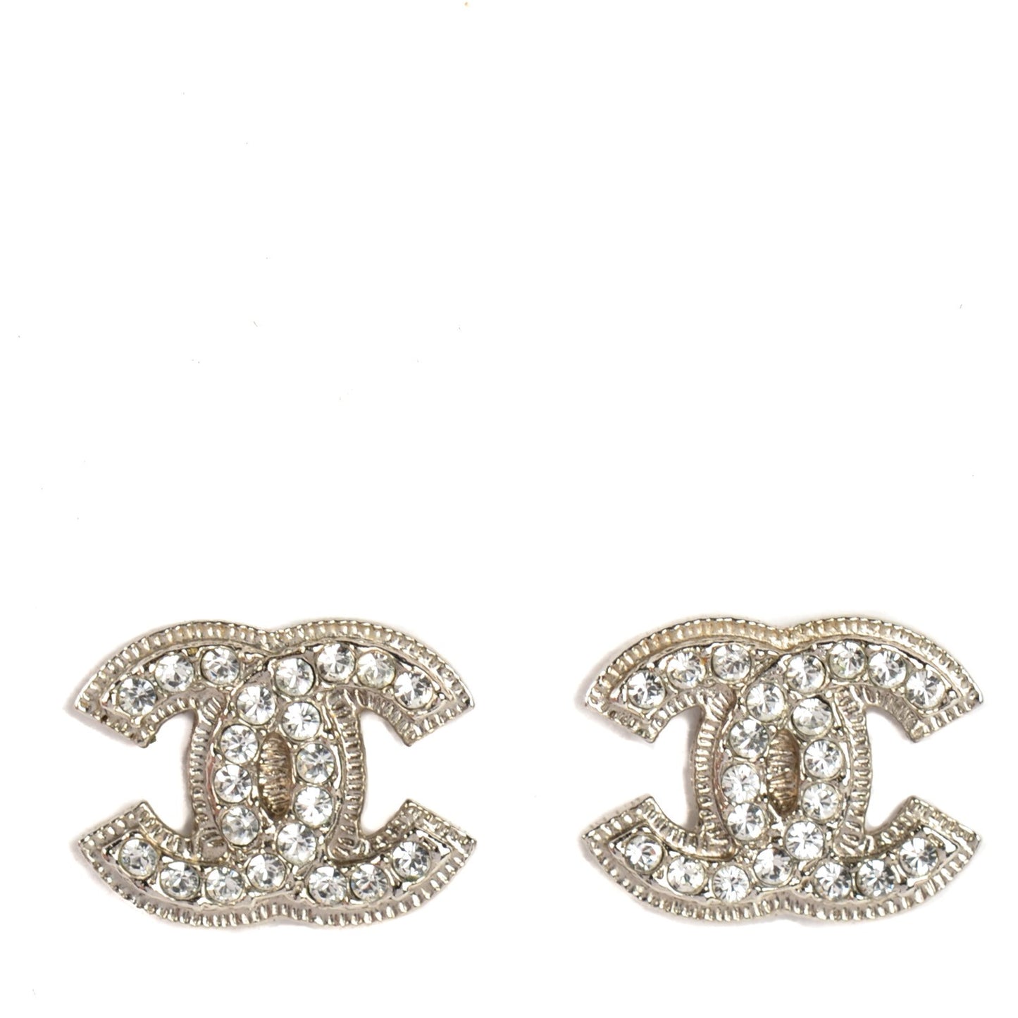 Crystal CC Earrings Silver