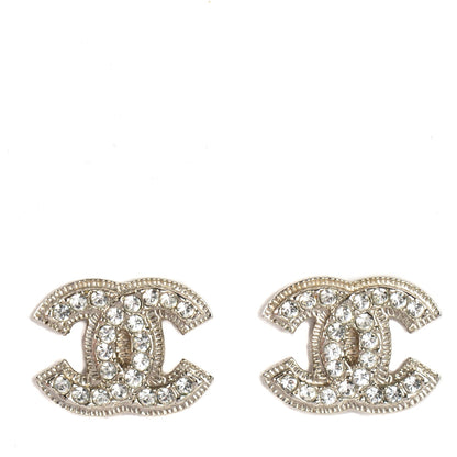 Chanel Crystal CC Earrings Silver 1 of 6