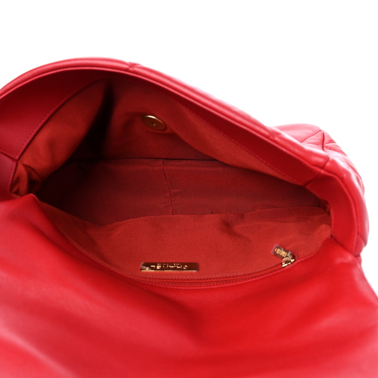 Lambskin Quilted Large Chanel 19 Flap Red