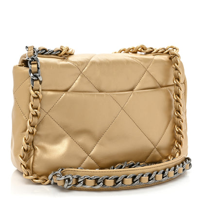 Chanel Metallic Goatskin Quilted Medium Chanel 19 Flap Gold 3 of 10