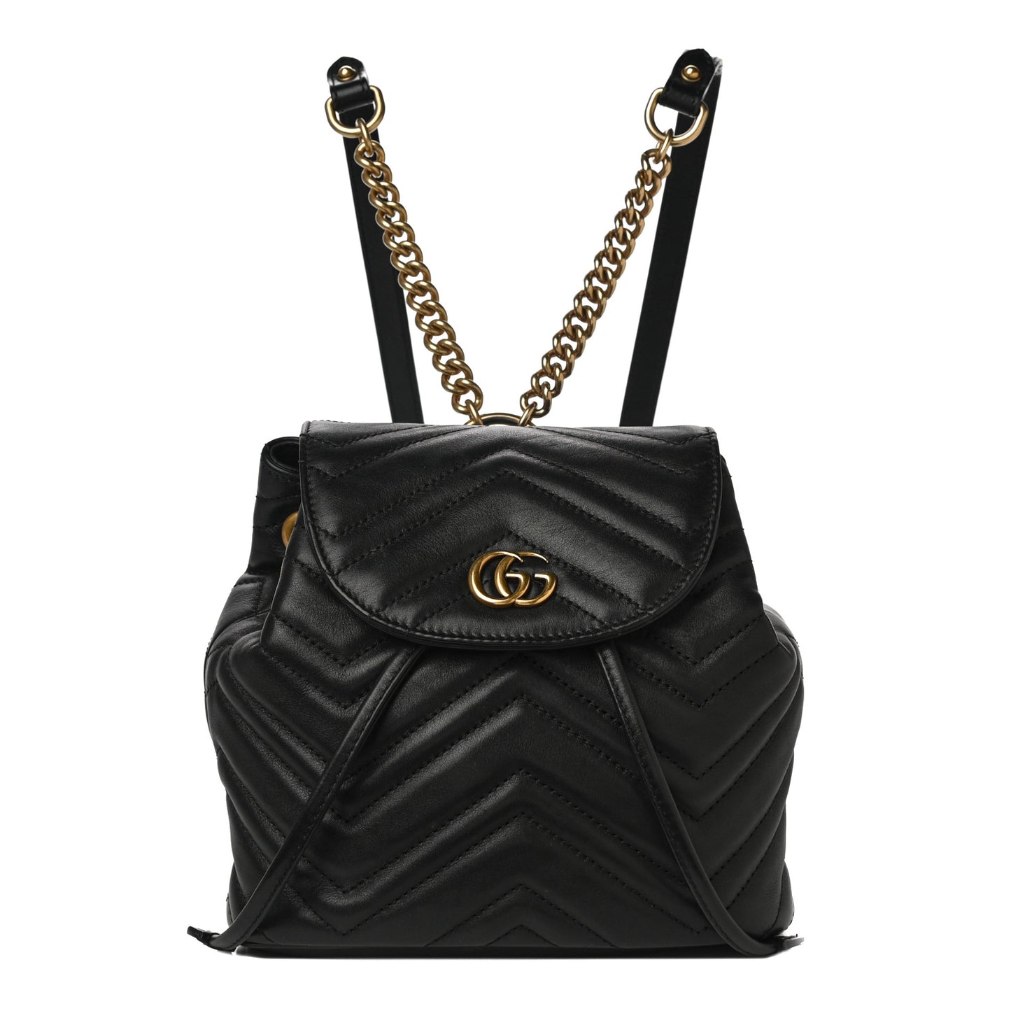 Calfskin Matelasse GG Marmont Flap Backpack Black