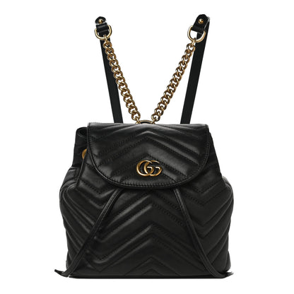 Gucci Calfskin Matelasse GG Marmont Flap Backpack Black 1 of 11