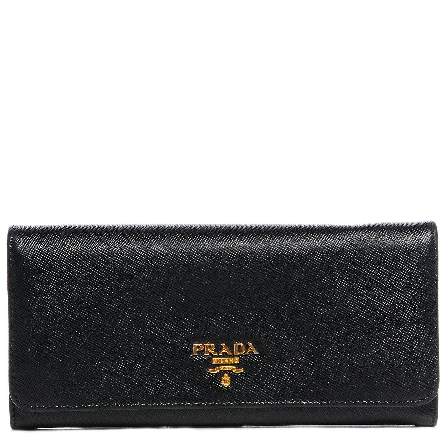 Saffiano Metal Continental Flap Wallet Nero Black
