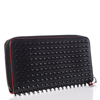 Christian Louboutin Calfskin Panettone Spiked Zip Around Wallet Black 3 of 15