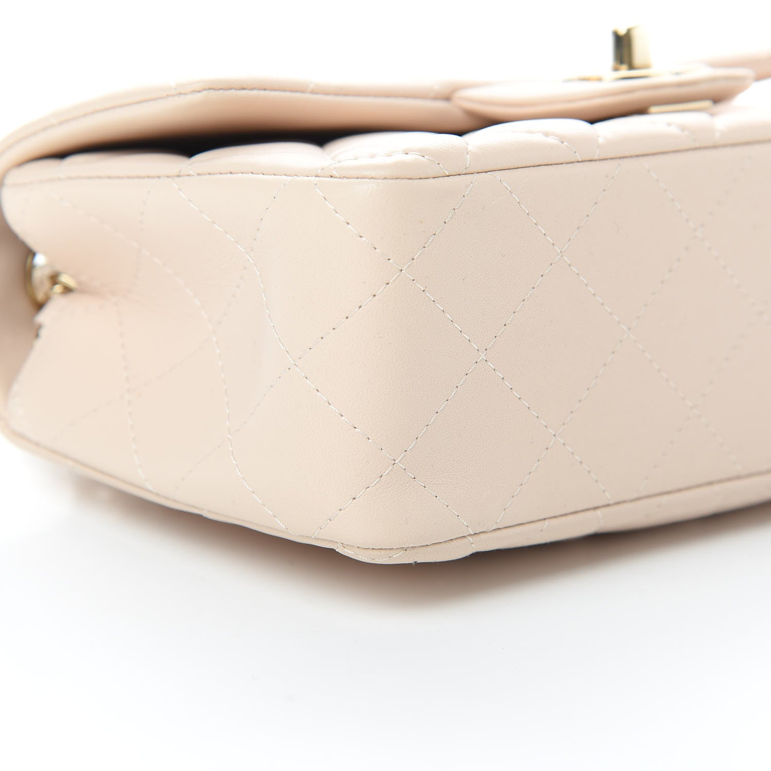 Chanel Lambskin Quilted Mini Rectangular Flap Light Beige 9 of 12