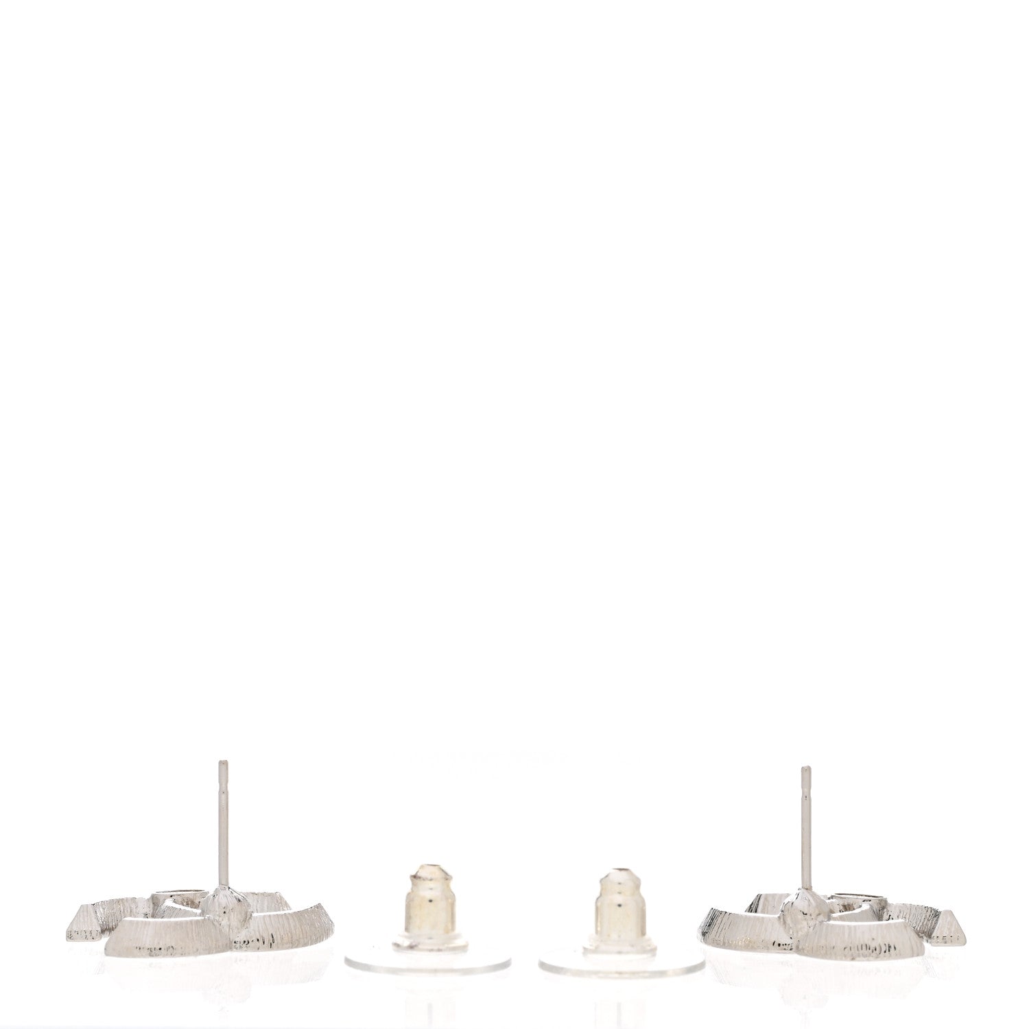 Chanel Crystal Timeless CC Earrings Silver 3 of 5