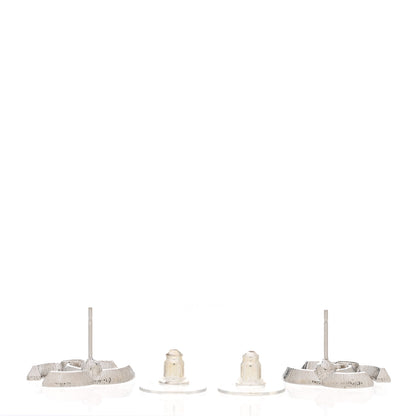 Chanel Crystal Timeless CC Earrings Silver 3 of 5