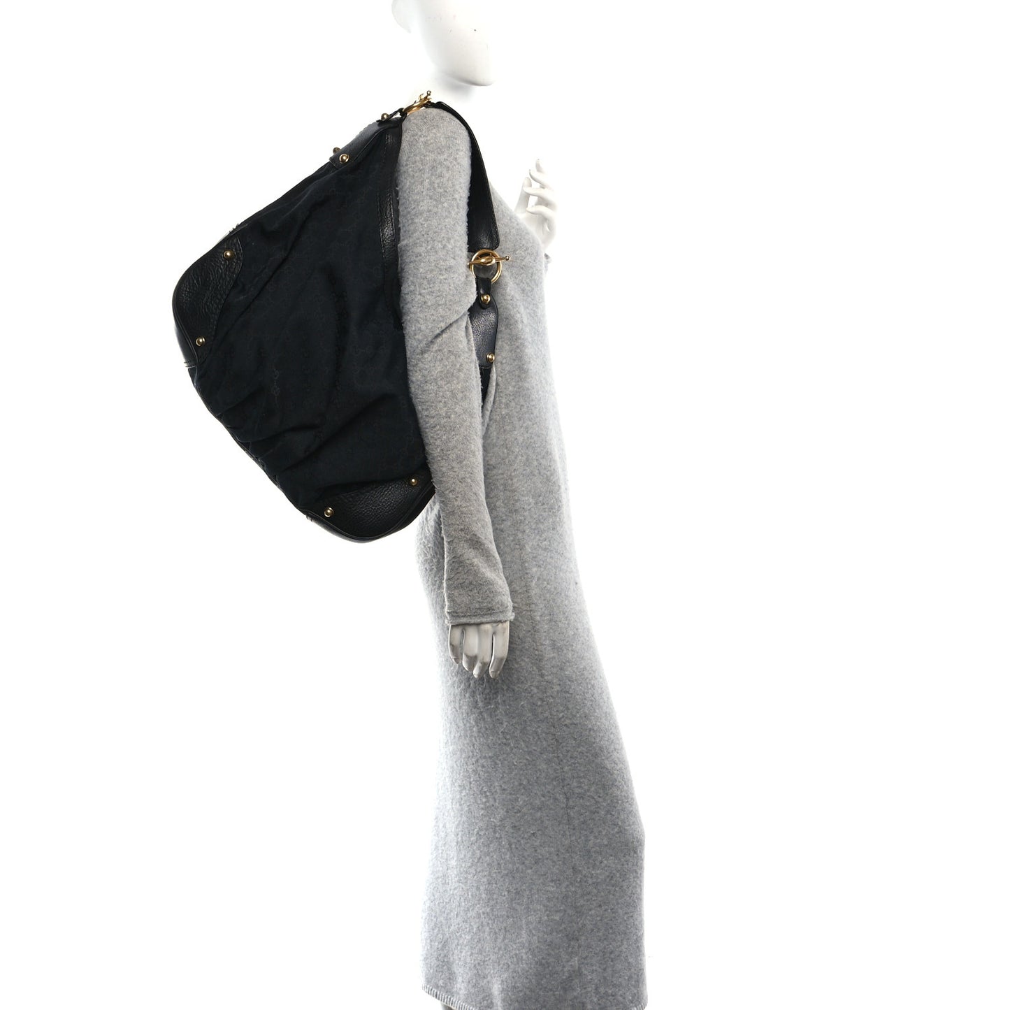 Monogram Large Jockey Hobo Black