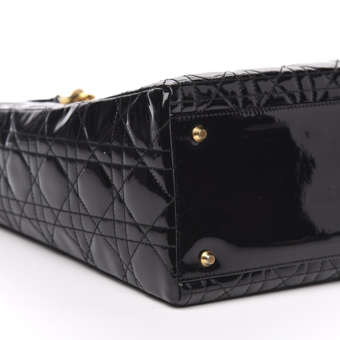 Patent Cannage Large Lady Dior Black