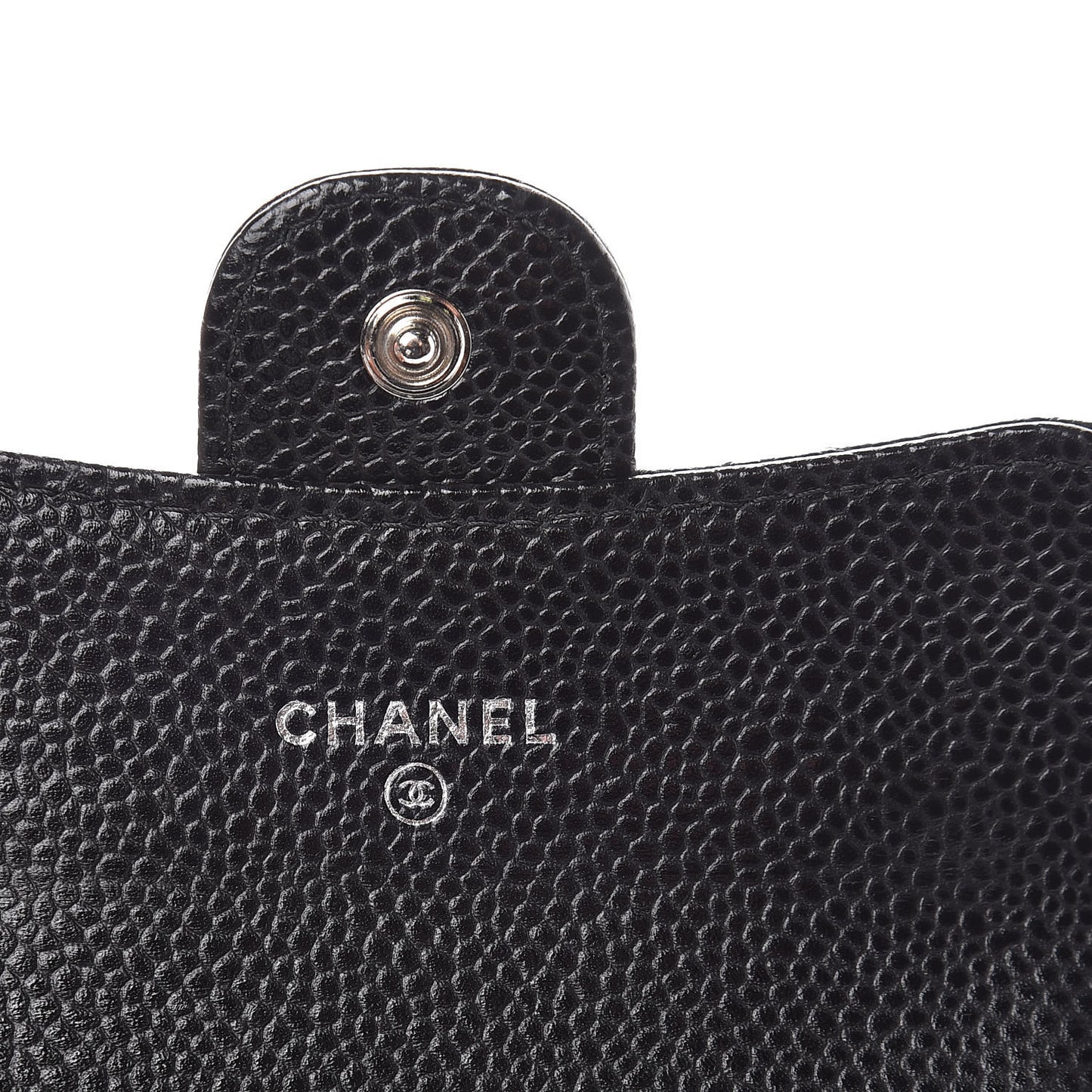 Caviar Quilted Flap Card Holder Black