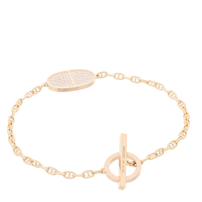 Hermes 18K Rose Gold Diamond Chaine d'Ancre Verso Bracelet SH 3 of 5