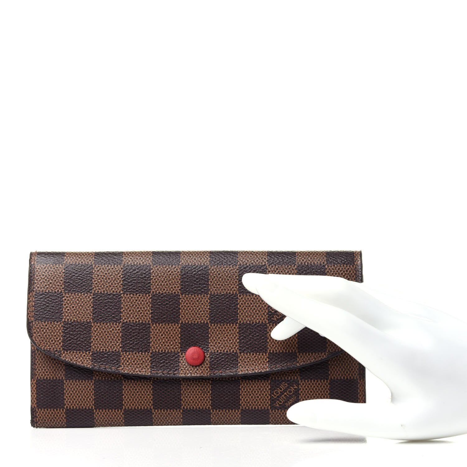 Louis Vuitton Damier Ebene Emilie Wallet Red 2 of 9