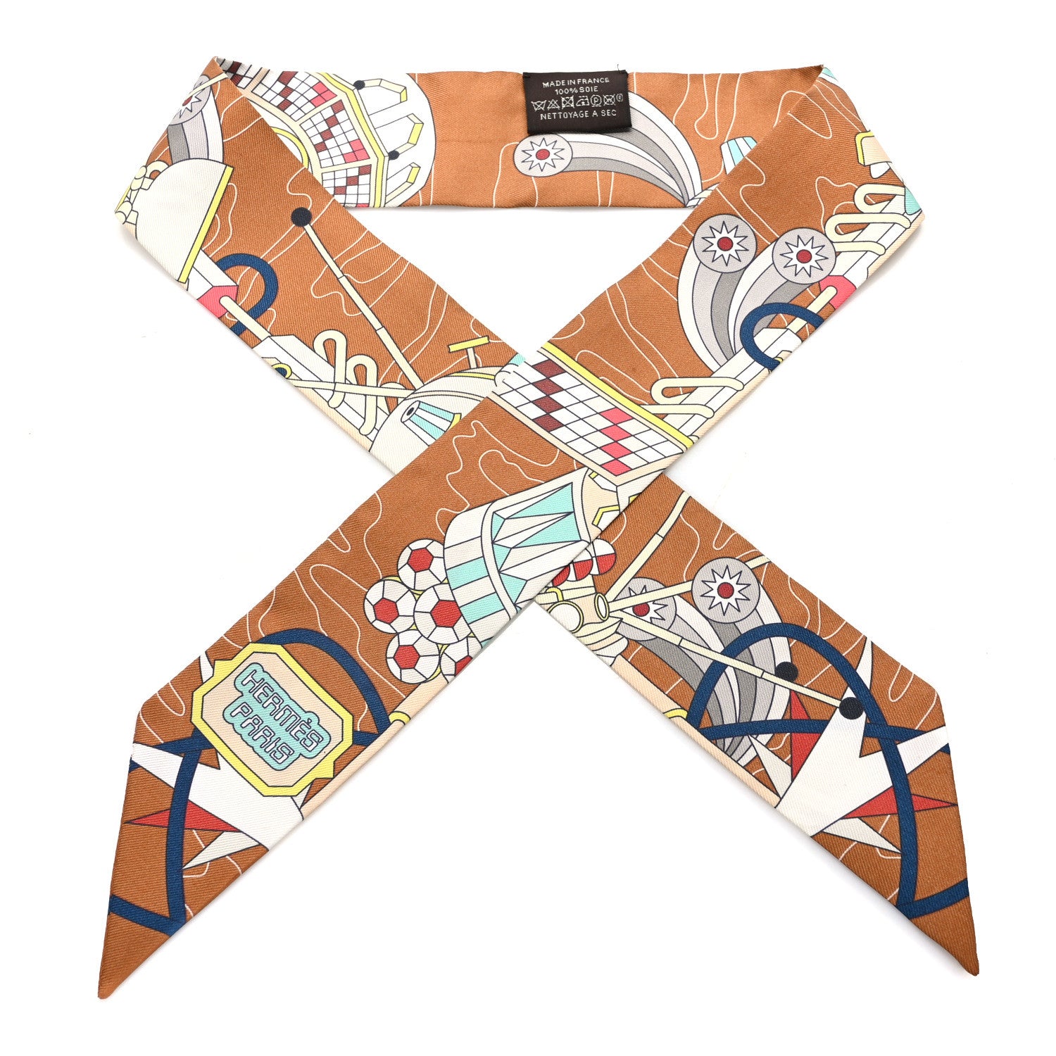 Hermes Silk Odyssey Twilly Noisette Aqua Multicolor 1 of 4