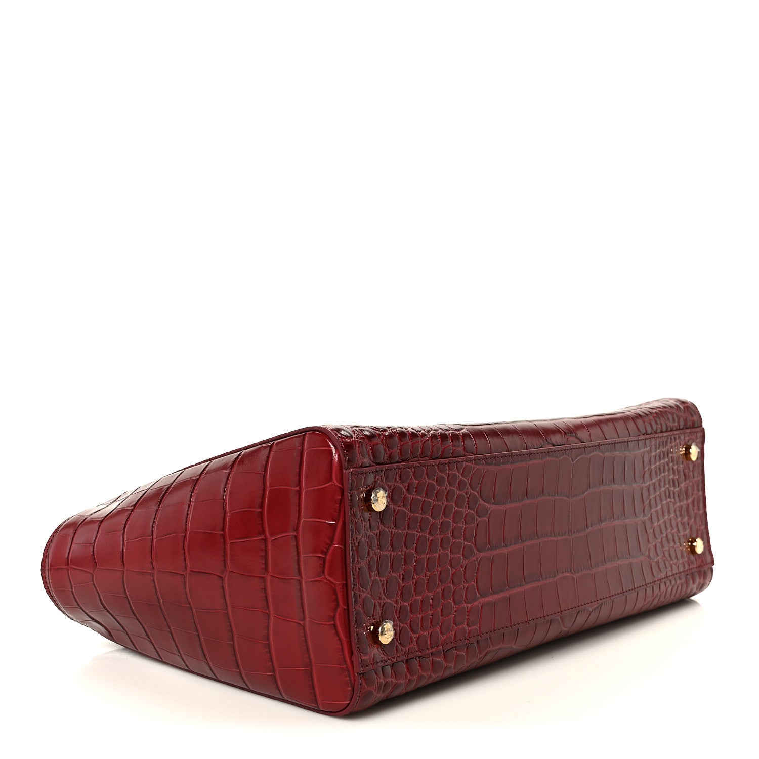 Chanel Calfskin Crocodile Embossed Archetype Small Shopping Tote Burgundy 4 of 11