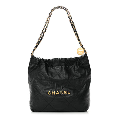 Chanel Shiny Calfskin Quilted Small Chanel 22 Black 1 of 11