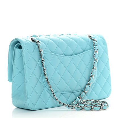 Chanel Lambskin Quilted Medium Double Flap Light Blue 3 of 12