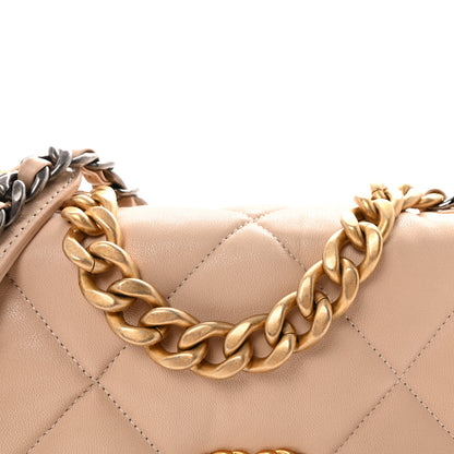 Chanel Lambskin Quilted Medium Chanel 19 Flap Beige 7 of 9