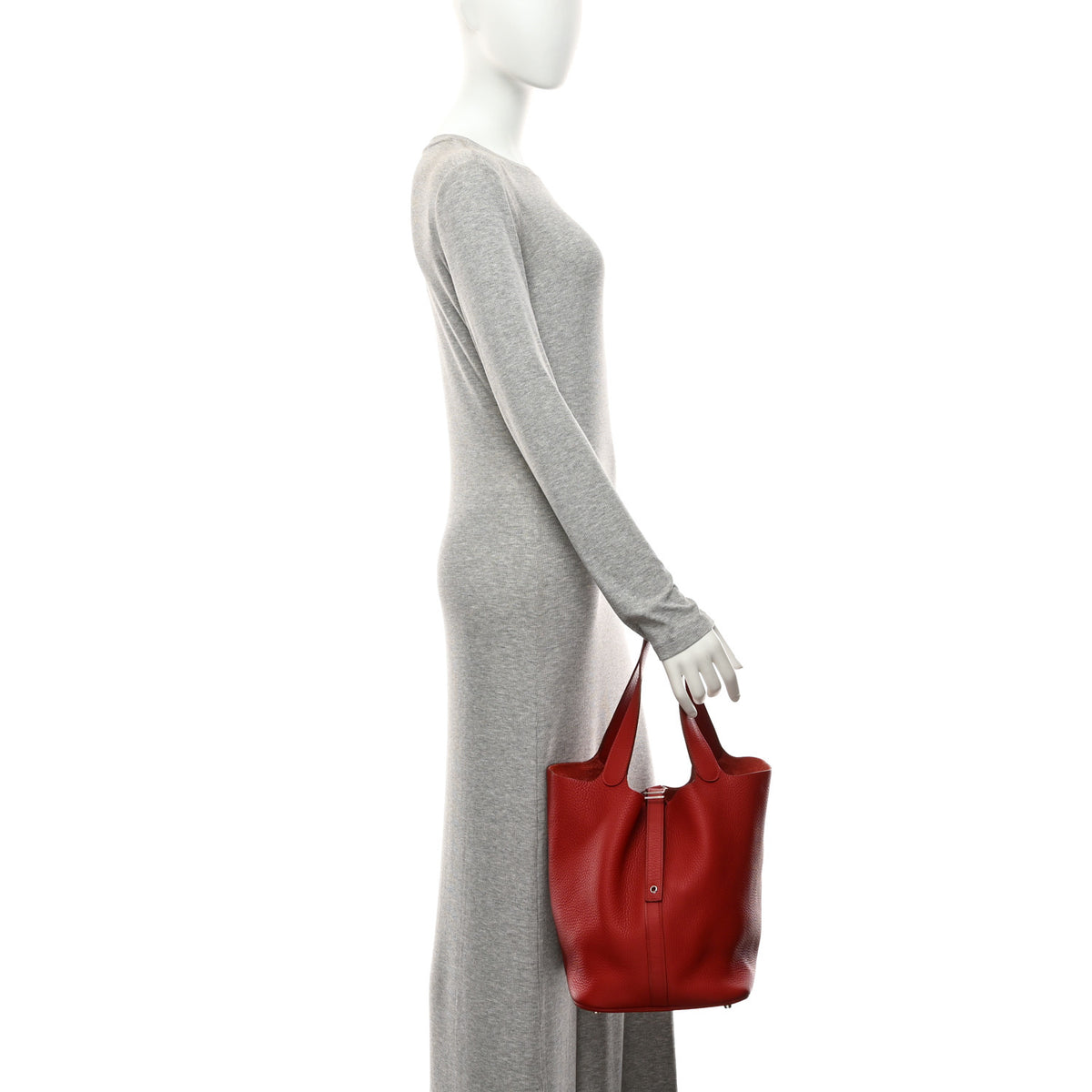 Taurillon Clemence Picotin Lock 26 GM Rouge Casaque