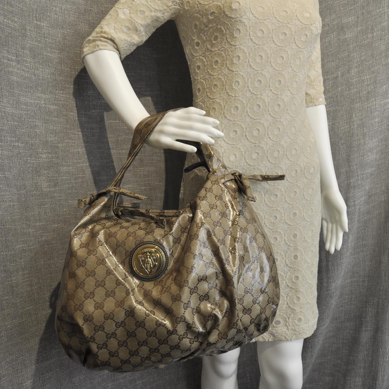 Gucci Crystal Monogram Hysteria Hobo 2 of 9