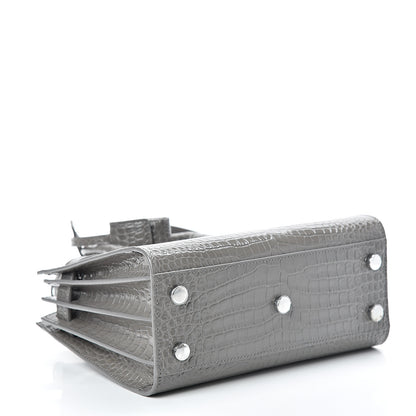 Saint Laurent Calfskin Crocodile Embossed Nano Sac De Jour Fog 3 of 11