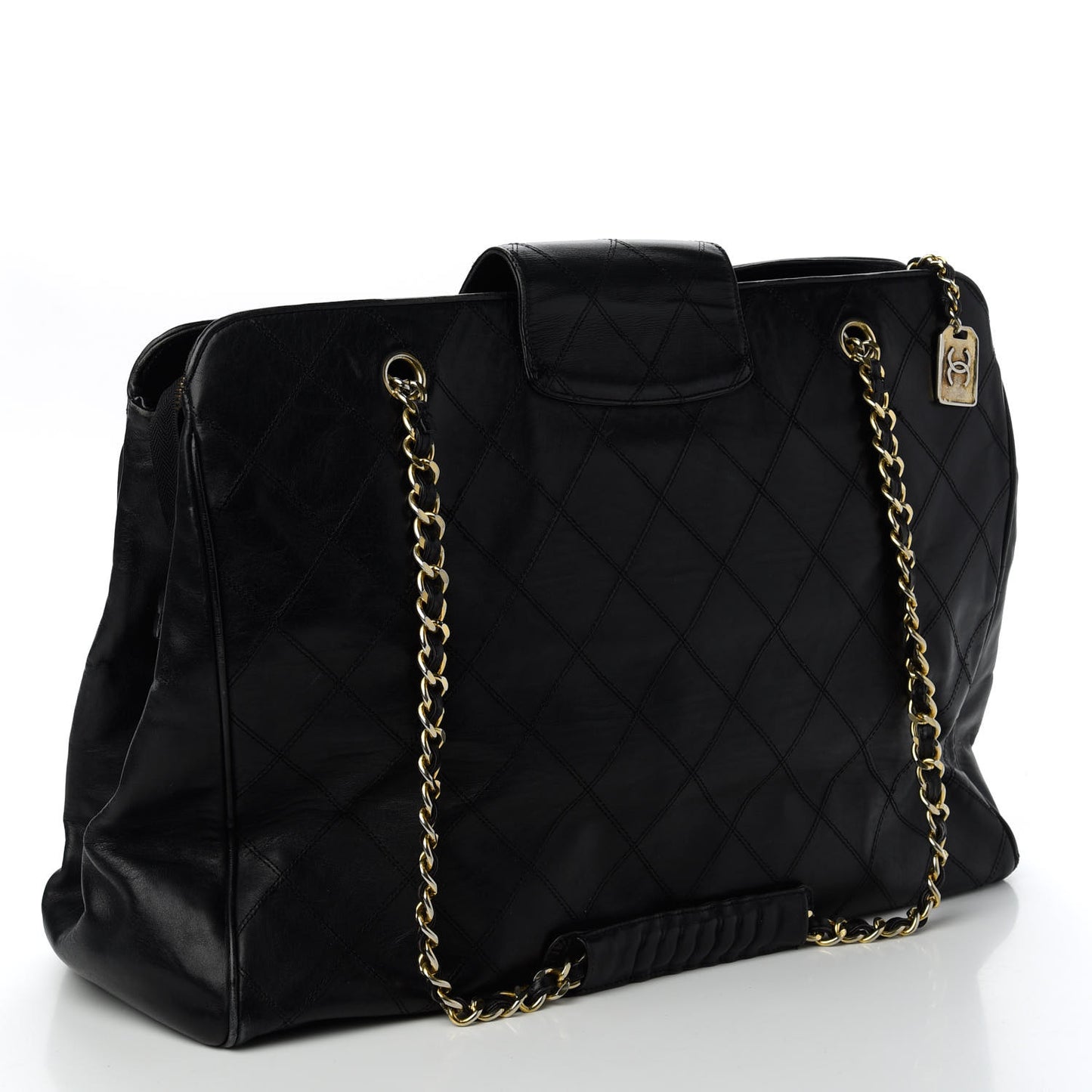 Calfskin Stitched XL Weekender Black