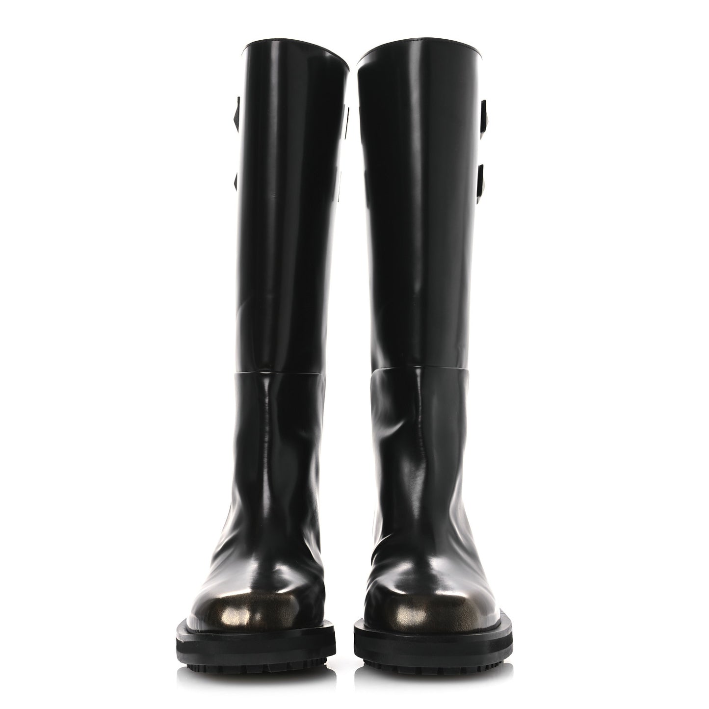 Burnished Brushed Calfskin Brooklyn 50 Boots 36.5 Black Gold