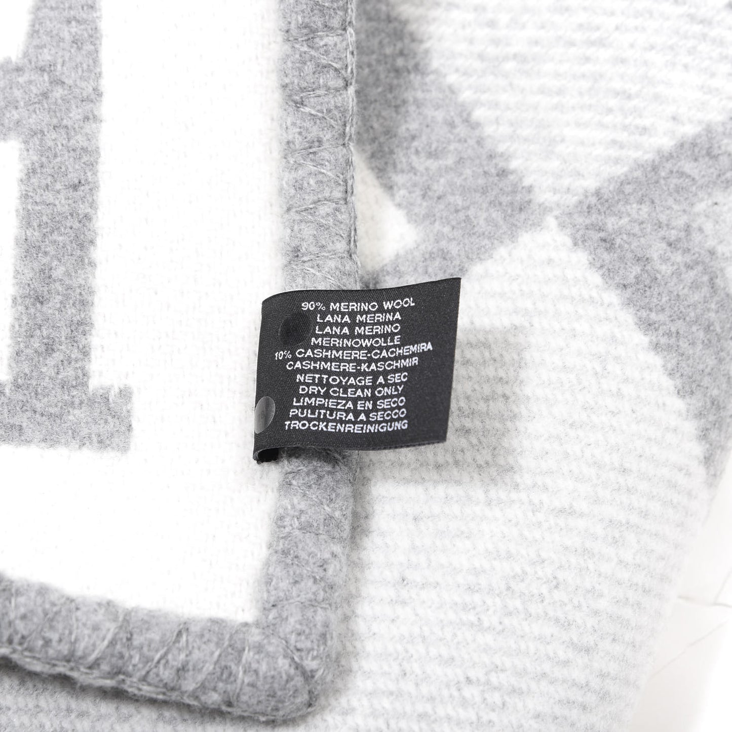 Wool Cashmere Avalon III Blanket Ecru Gris Clair
