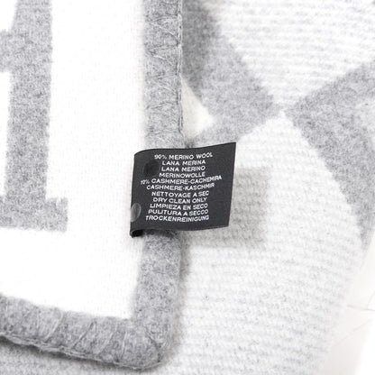 Hermes Wool Cashmere Avalon III Blanket Ecru Gris Clair 6 of 6