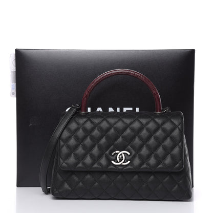 Chanel Caviar Lizard Quilted Small Coco Handle Flap Black 10 of 10