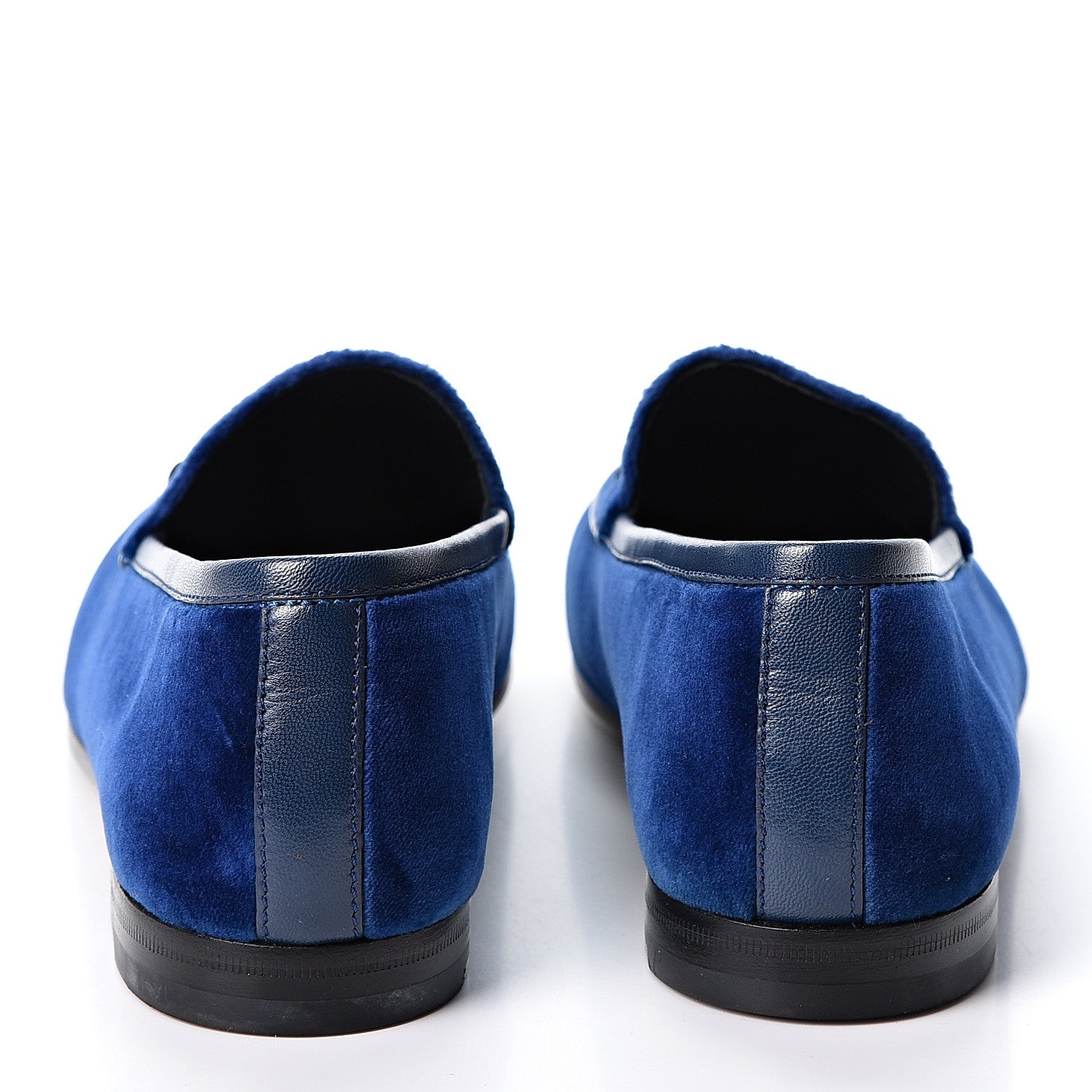 Gucci Velvet Horsebit Womens Jordaan Loafers 37 Blue Cobalt 5 of 10
