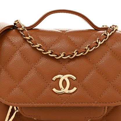 Chanel Caviar Quilted Business Affinity Clutch With Chain Flap Camel 9 of 11