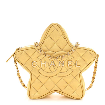 Chanel Metallic Lambskin Quilted Walk Of Fame Star Bag Gold 1 of 10
