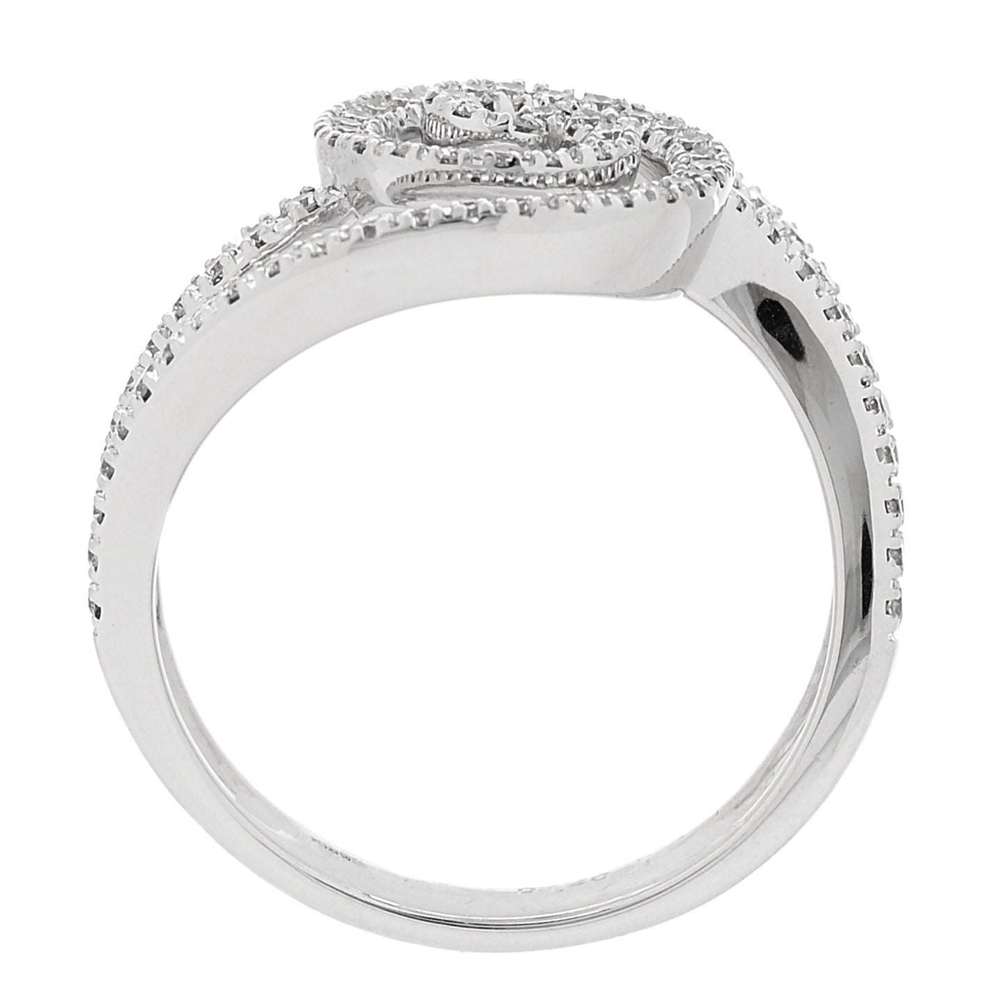 18K White Gold Diamond 1.20ctw Swirl Ring  61 9.5